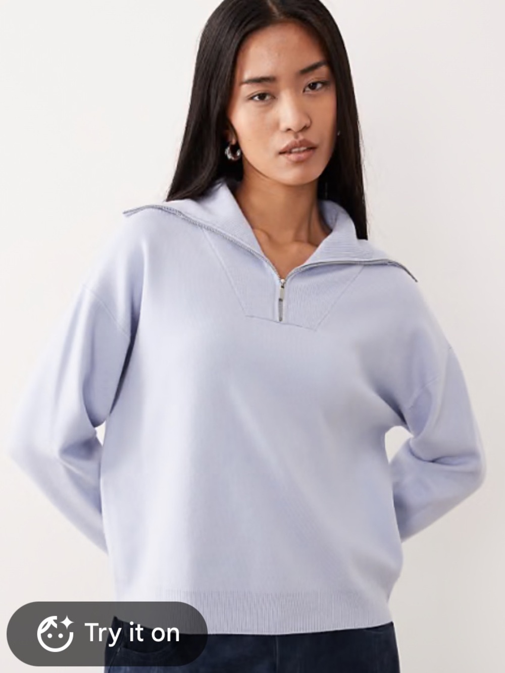 Mango Lavender Half-Zip Pullover Sweatshirt